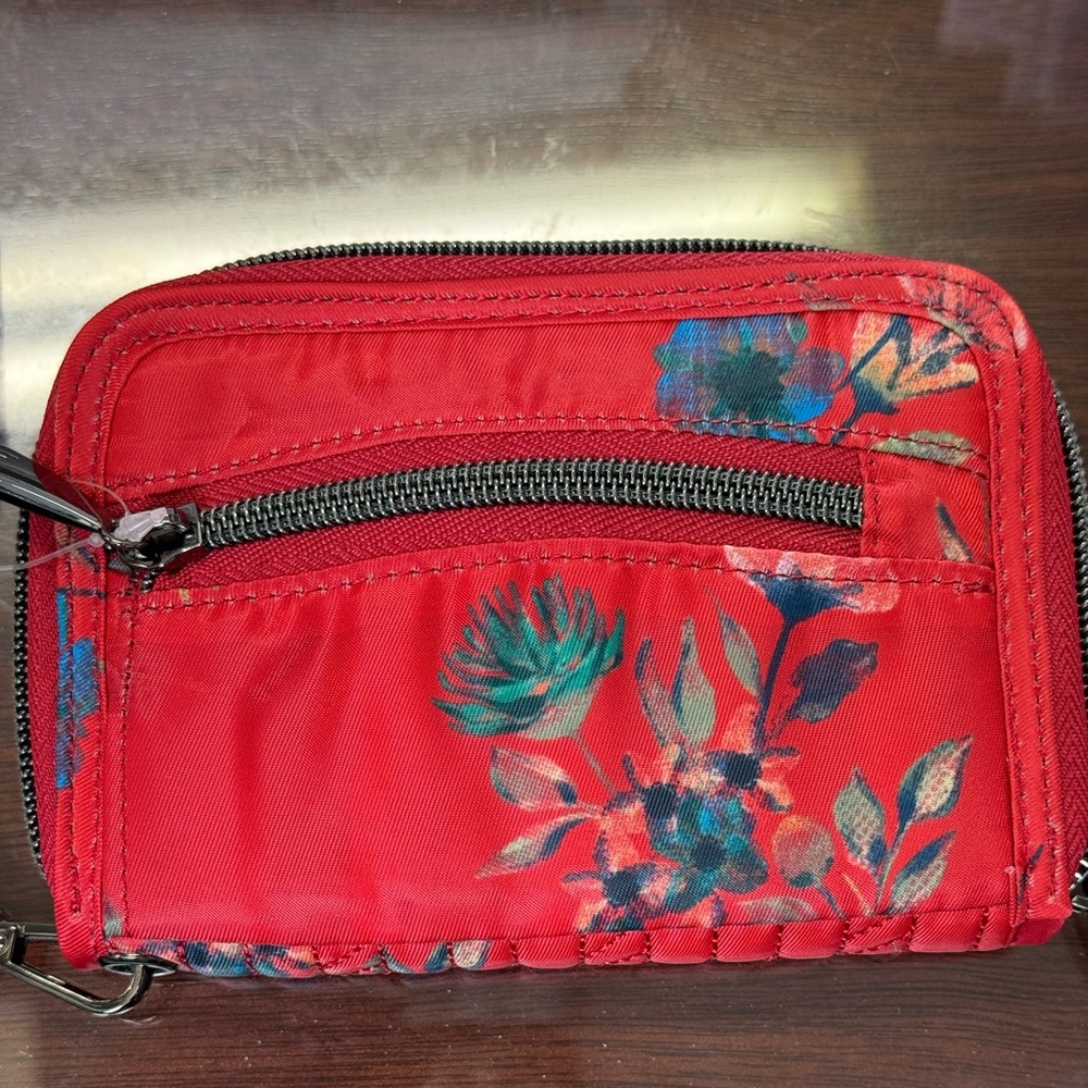 Lug Rodeo Compact RFID Wristlet Wallet - Bouquet Red-NWT - Picture 4 of 6